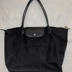 Longchamp Black Tote Sleek Nylon Design